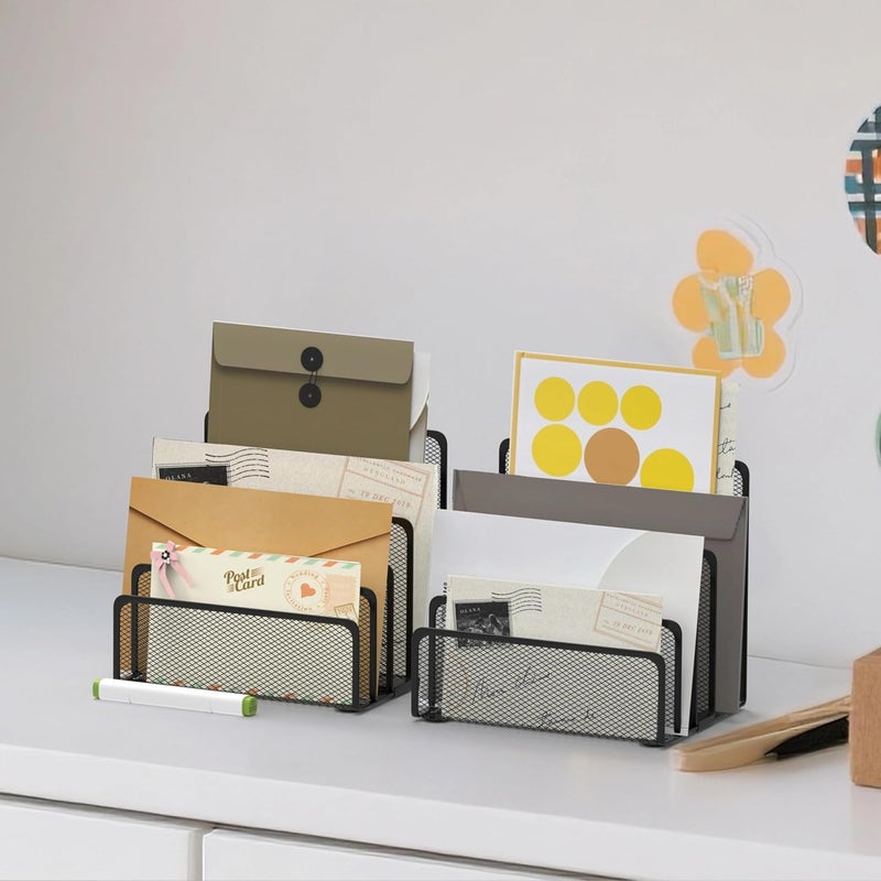 ReePlan Mail Organizer with 5 Slot, Metal Mail Holder for Desk, Office File Holder Letter Organizer for Mails (Black) - Image 4